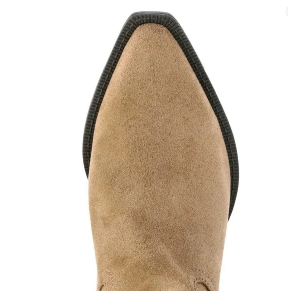 Coastal Cowgirl Western Over the Knee Taupe Boots Time & Tru Faux Suede Sz 6 NWT